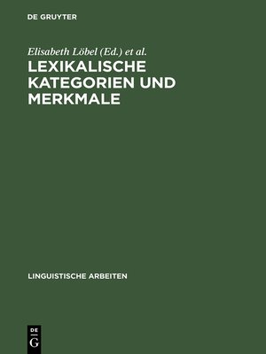 cover image of Lexikalische Kategorien und Merkmale